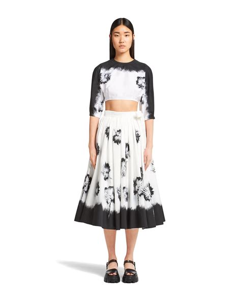 prada printed poplin skirt|Prada graphic.